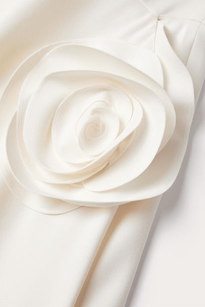 Ava Floral Applique Short Sleeves Midi Dress