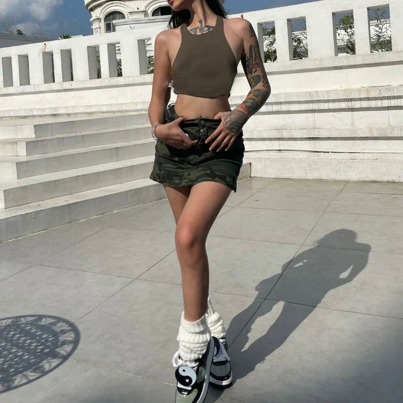Camouflage Cargo Pocket Skirt