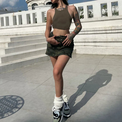 Camouflage Cargo Pocket Skirt