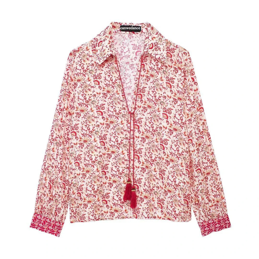 Low Waist A-line Beach Skirt Floral Red Maxi Ruffled Holiday