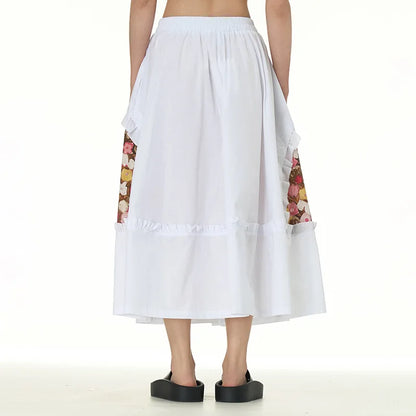 Chic Skirts All Matched Cotton Romantic Maxi High Waist Ruffled
