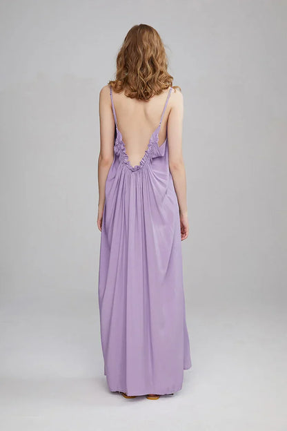 Floral Embroidery Backless Strapless Cotton Boho Dress