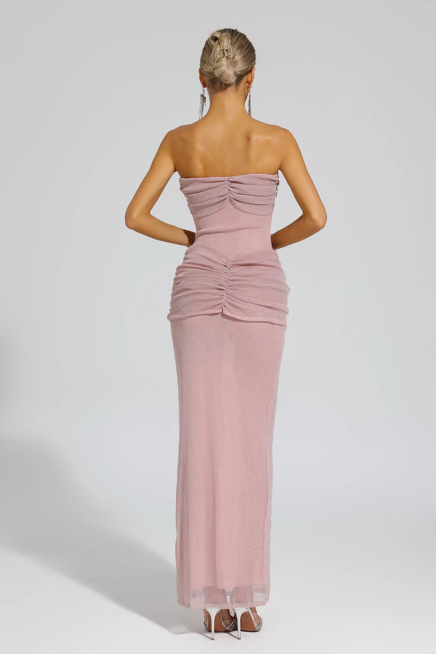 Carey Pink Off Shoulder Maxi Dress