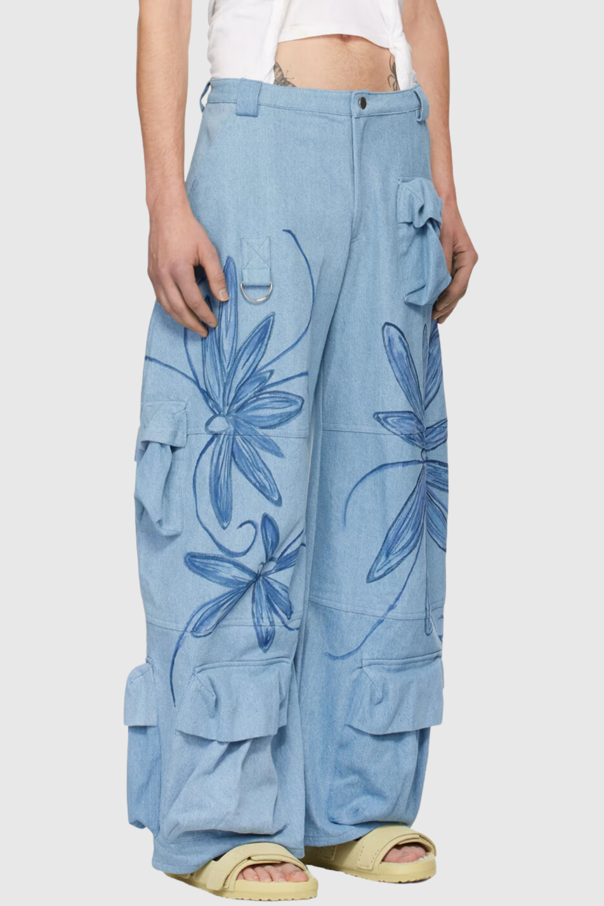 Jemma Floral Printed Cargo Jeans