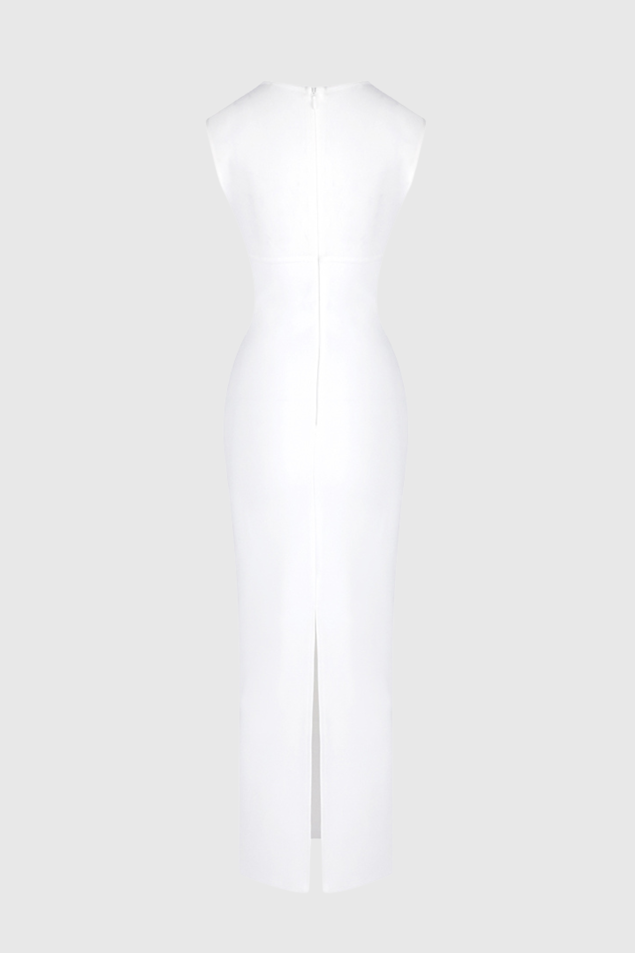 Carmina Mesh Paneled Maxi Bandage Dress - White