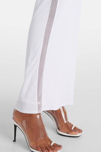 Carmina Mesh Paneled Maxi Bandage Dress - White