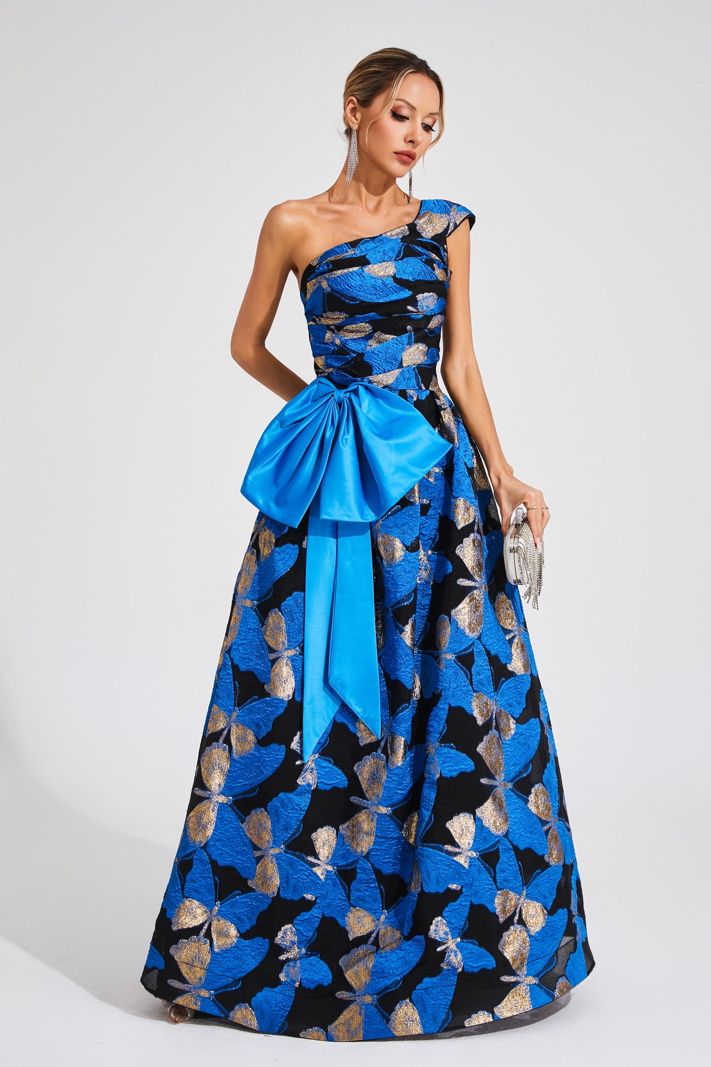 Carnegie Blue One Shoulder Dress
