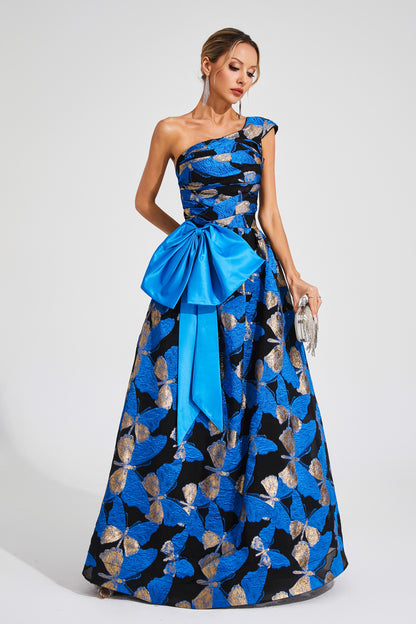 Carnegie Blue One Shoulder Dress