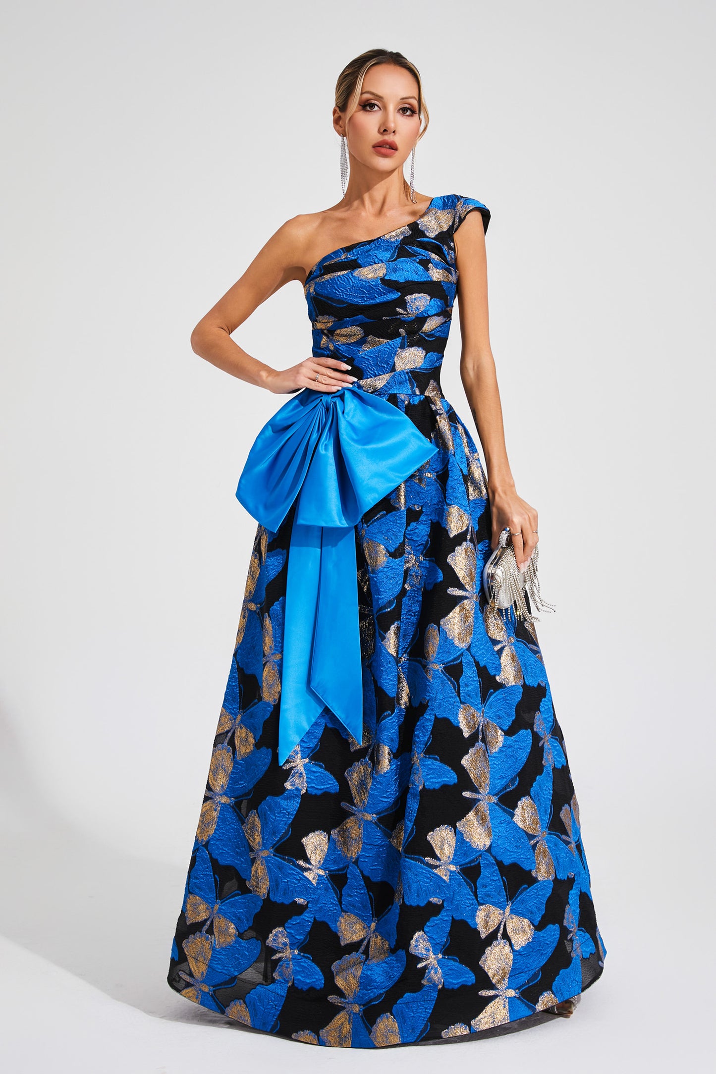 Carnegie Blue One Shoulder Dress