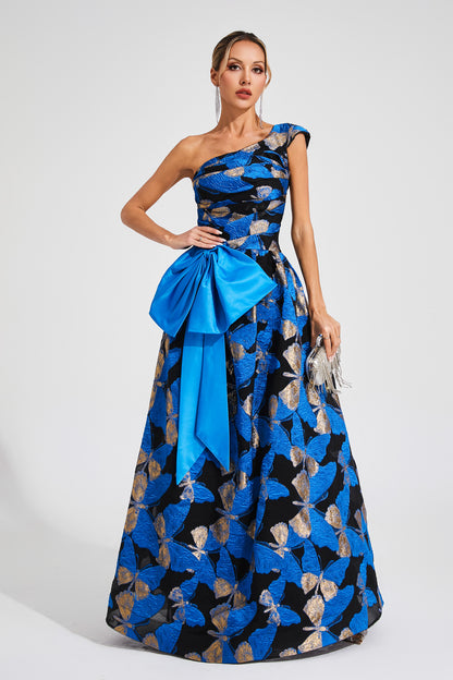 Carnegie Blue One Shoulder Dress