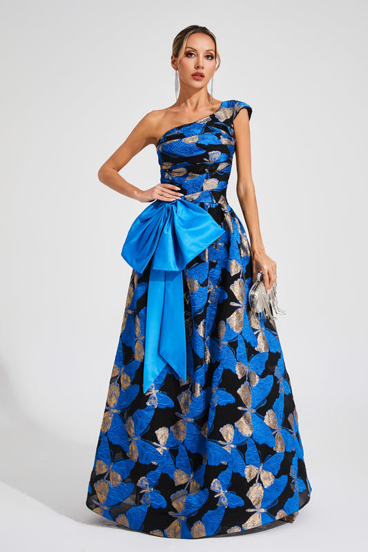 Carnegie Blue One Shoulder Dress