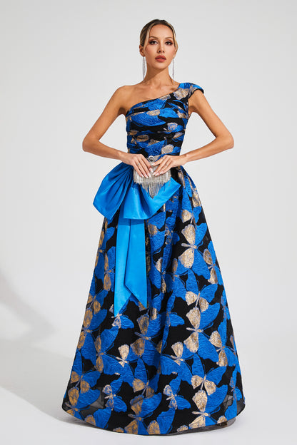 Carnegie Blue One Shoulder Dress