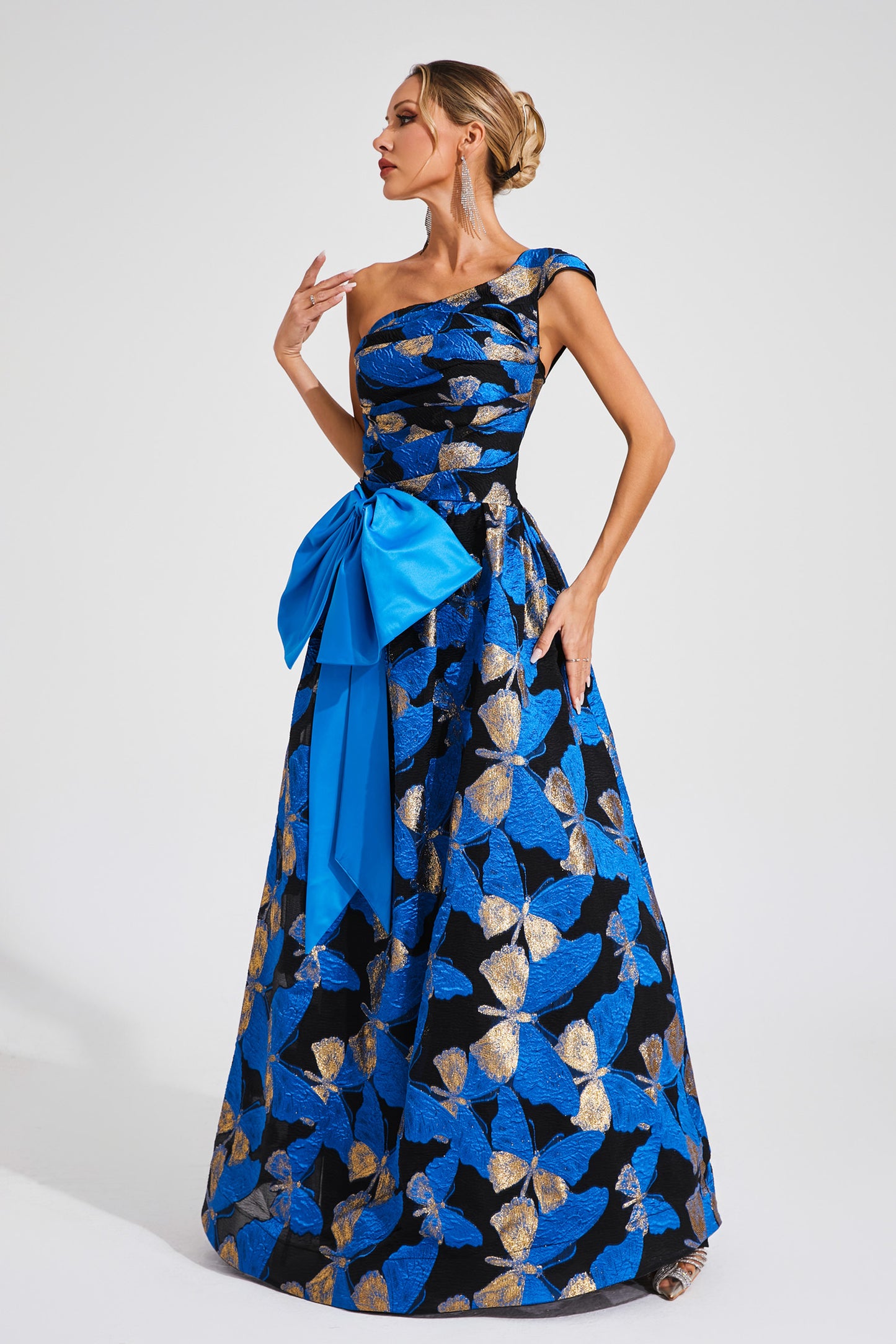 Carnegie Blue One Shoulder Dress