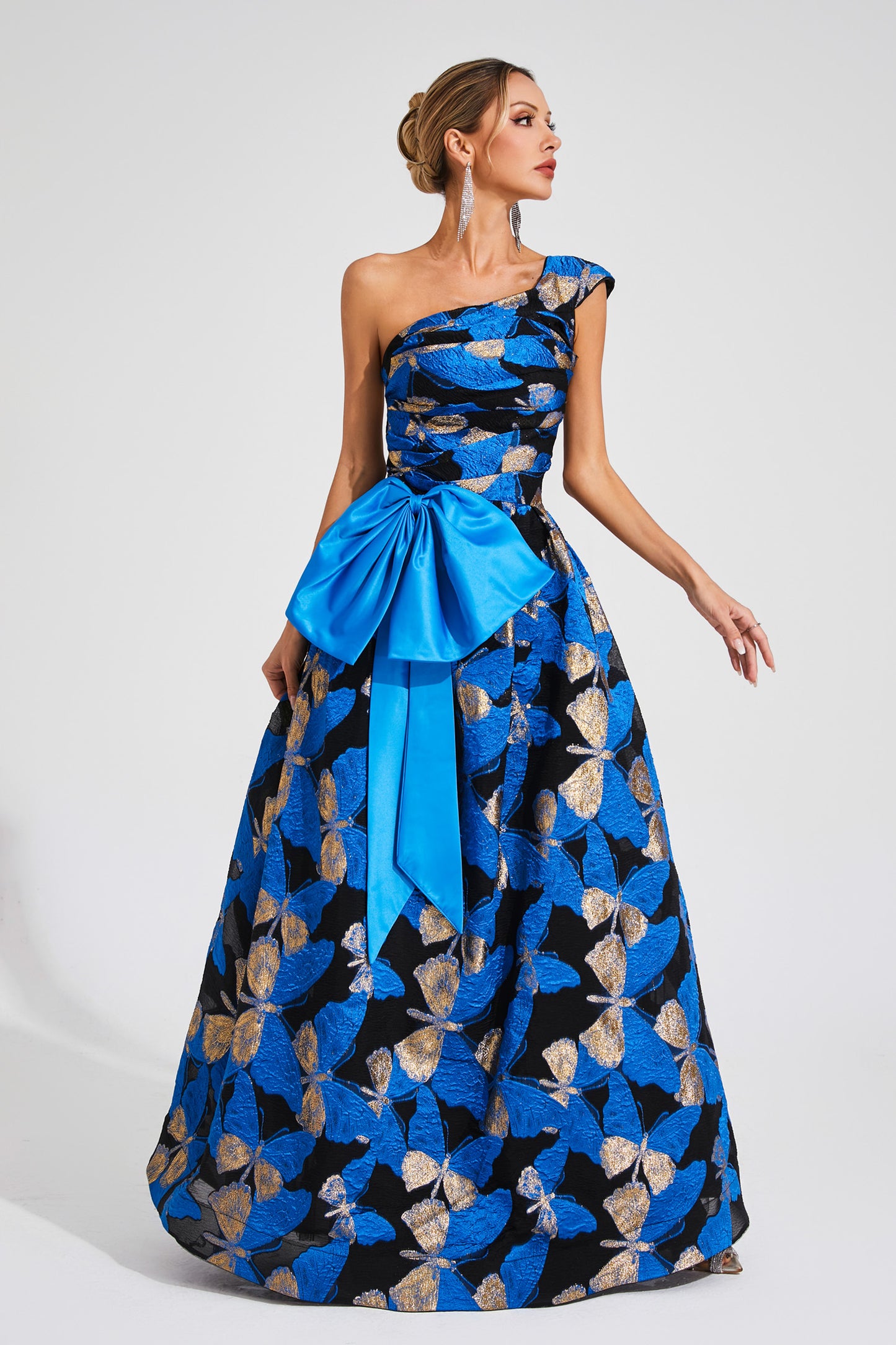 Carnegie Blue One Shoulder Dress