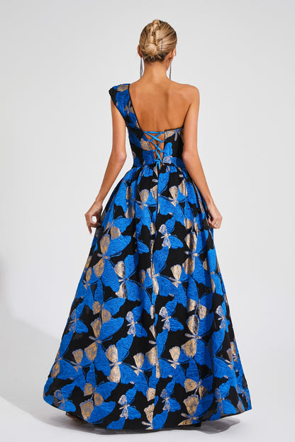 Carnegie Blue One Shoulder Dress