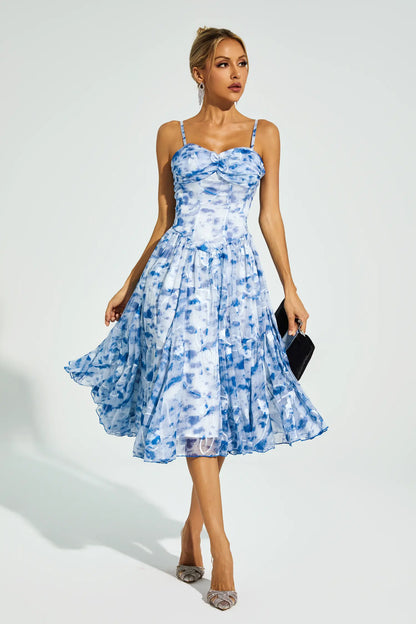 Carroll Blue Ink Slip Dress