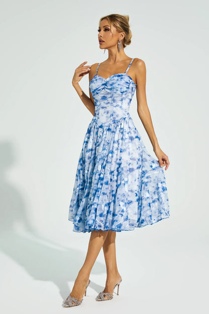 Carroll Blue Ink Slip Dress