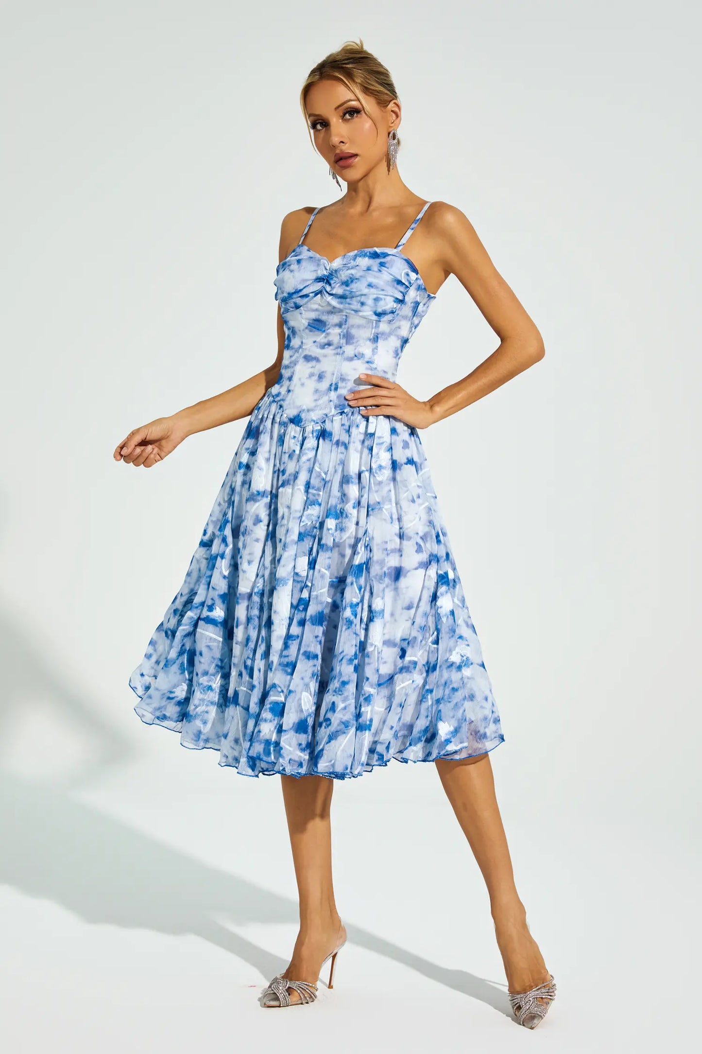 Carroll Blue Ink Slip Dress