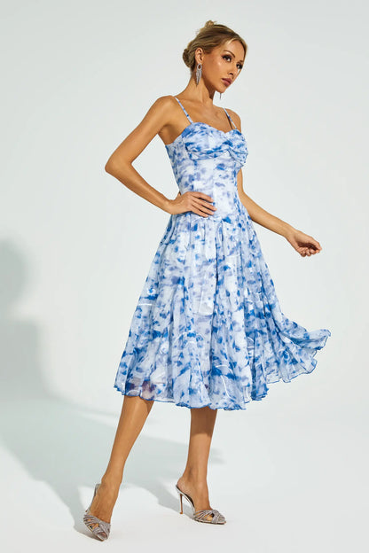 Carroll Blue Ink Slip Dress
