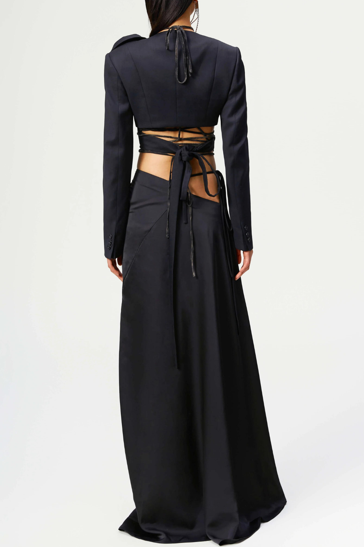 Cassara Asymmetric Lace Up Maxi Skirt