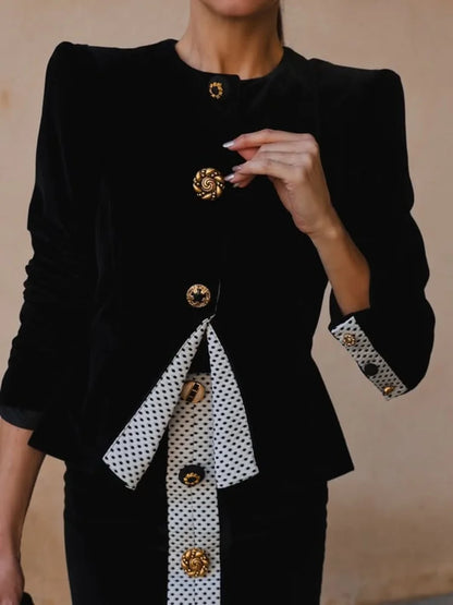 Single Breasted Midi Skirt Office Two Piece Set