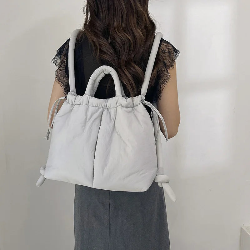 Large Capacity Puffer Nylon Tote Handbag Designer