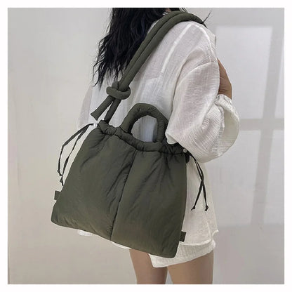 Large Capacity Puffer Nylon Tote Handbag Designer