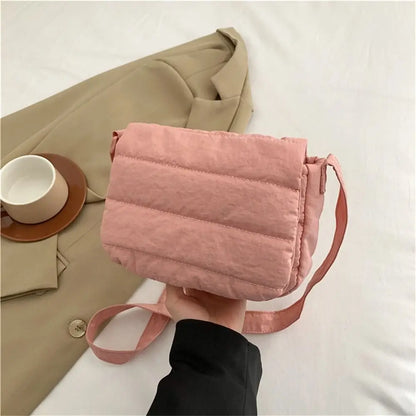 Lightweight Solid Color Cotton Casual Crossbody