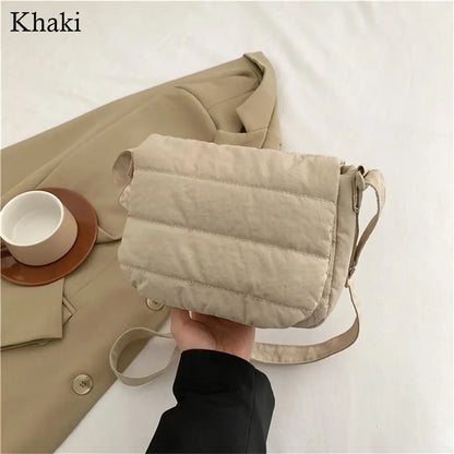 Lightweight Solid Color Cotton Casual Crossbody