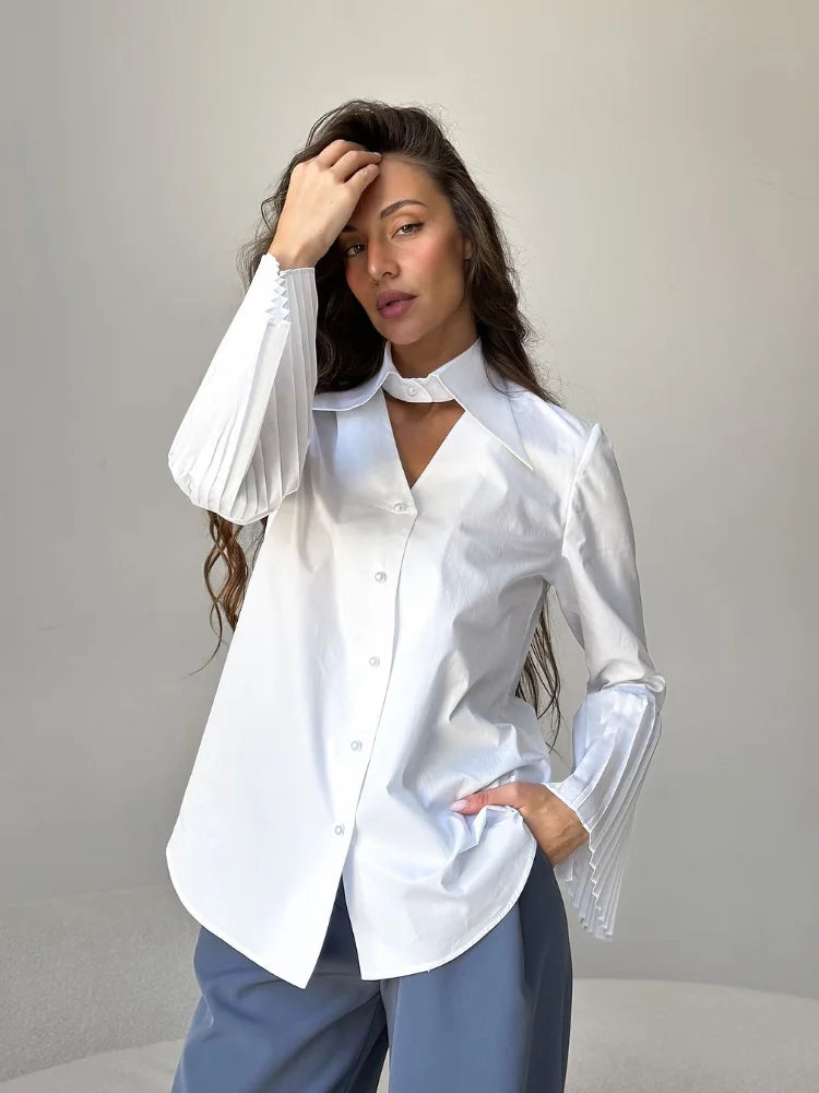 Single Breasted Ruffles Full Sleeve Blouse