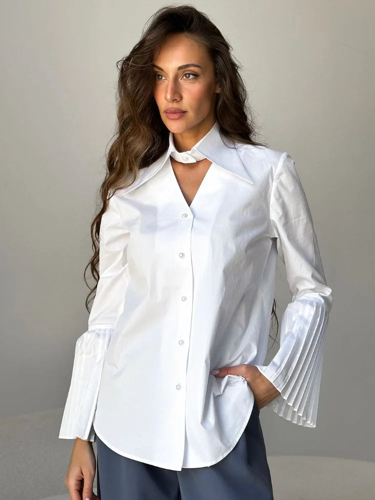 Single Breasted Ruffles Full Sleeve Blouse
