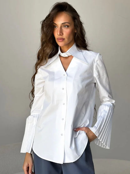 Single Breasted Ruffles Full Sleeve Blouse