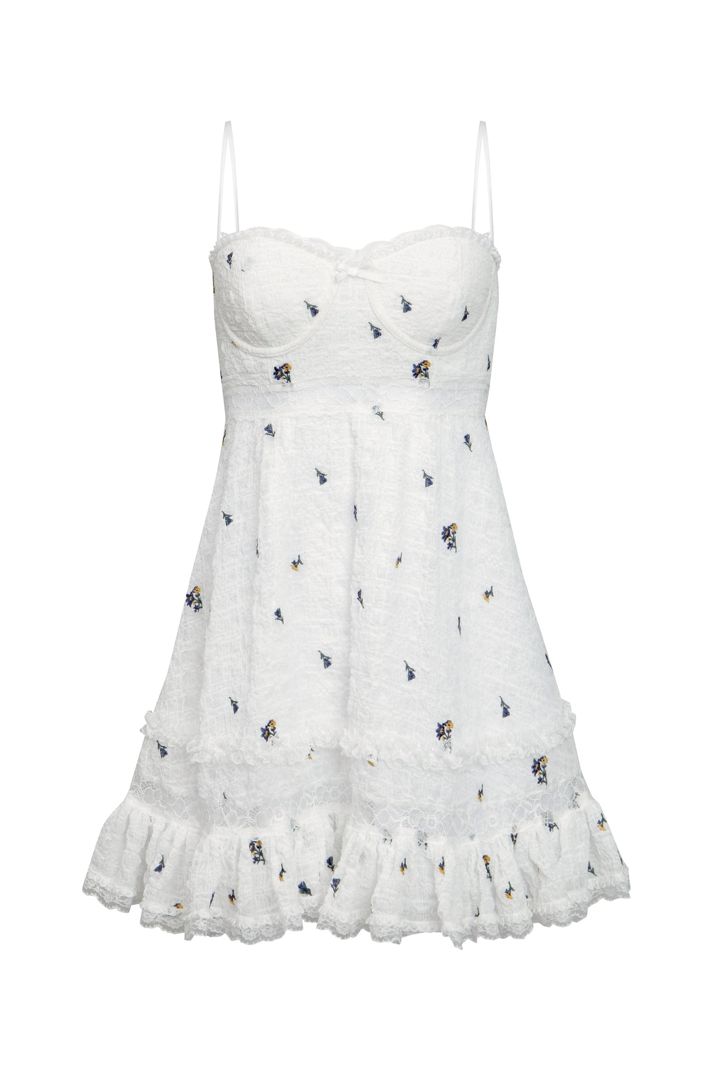 Setlla Embroidered Floral Mini Slip Dress