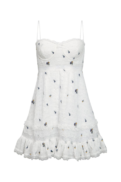 Setlla Embroidered Floral Mini Slip Dress