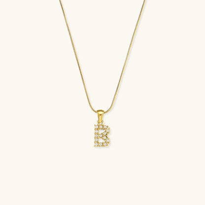 Celeste - Gold Pearl Letter Necklace
