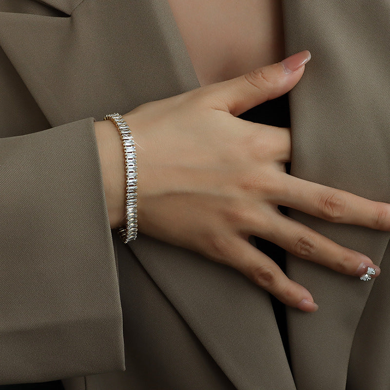 Celeste Gold Crystal Tennis Bracelet