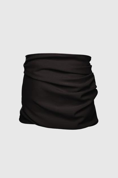 Ceyla Floral Appliqué Skirt - Black