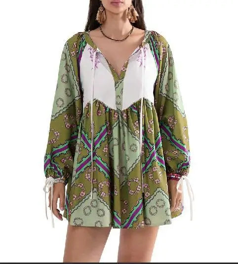 Chiffon Floral Boho Mini Dress