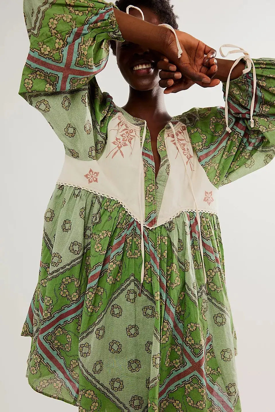 Chiffon Floral Boho Mini Dress