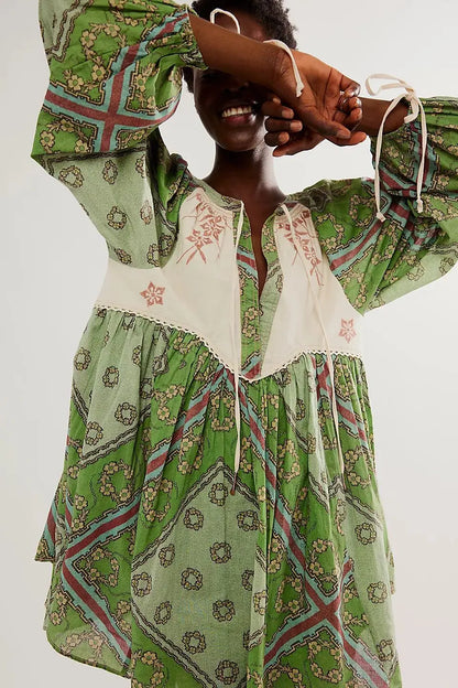 Chiffon Floral Boho Mini Dress