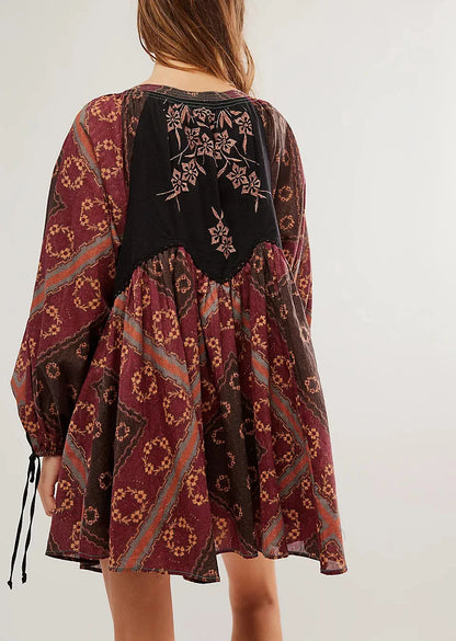 Chiffon Floral Boho Mini Dress