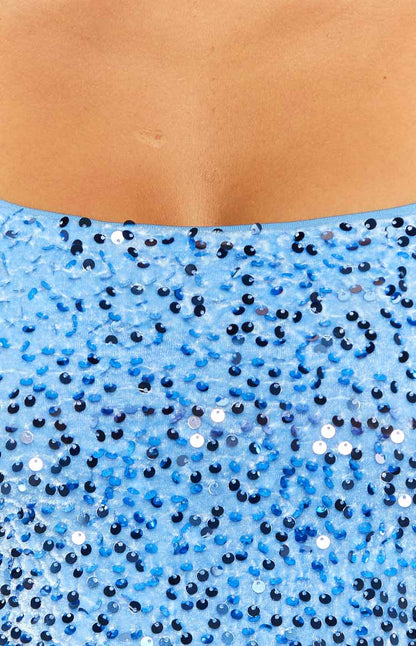 Amara Blue Sequin Mini Dress