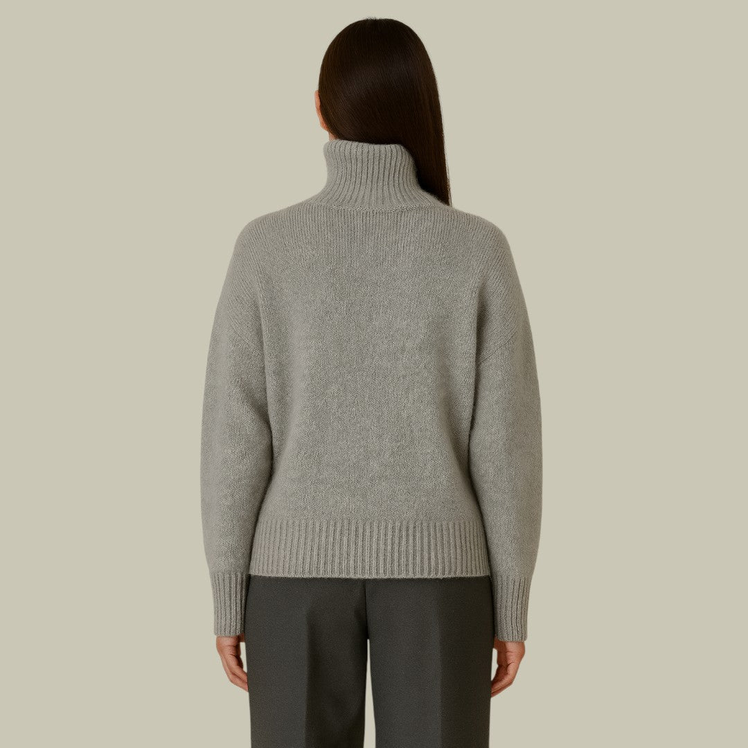 | Women’s High Neck Relaxed Fit Merino Wool Sweater