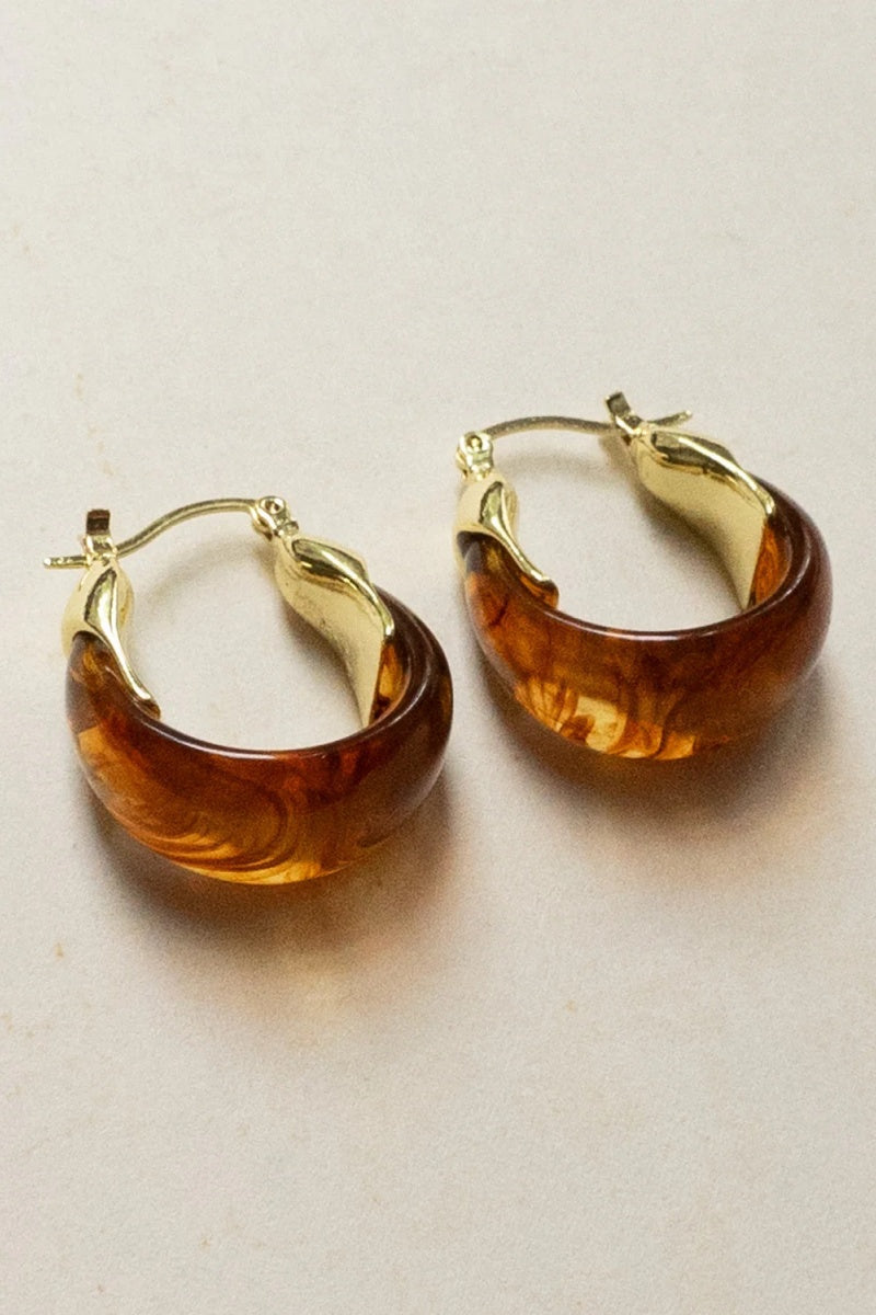 Amber Half Hoop Earrings