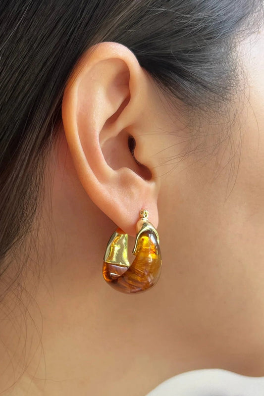 Amber Half Hoop Earrings