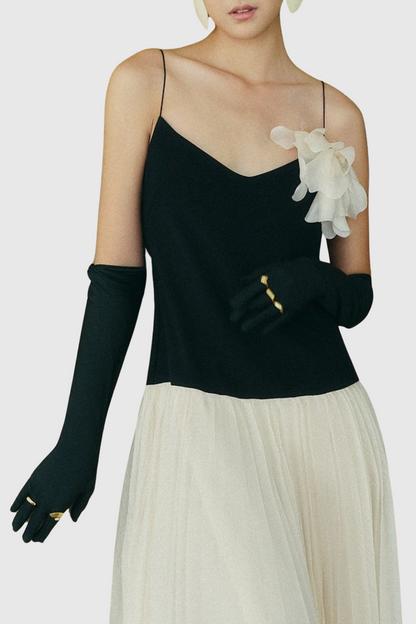 Cinzia Flower Pleated Maxi Dress