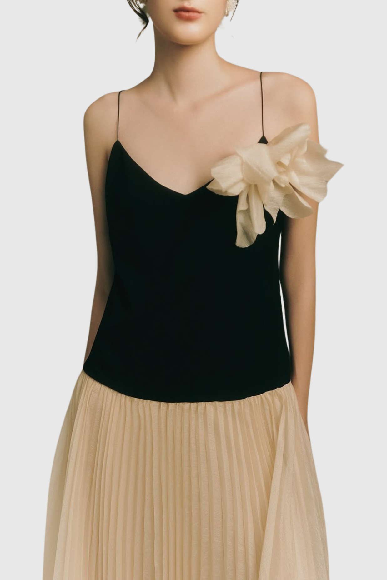 Cinzia Flower Pleated Maxi Dress