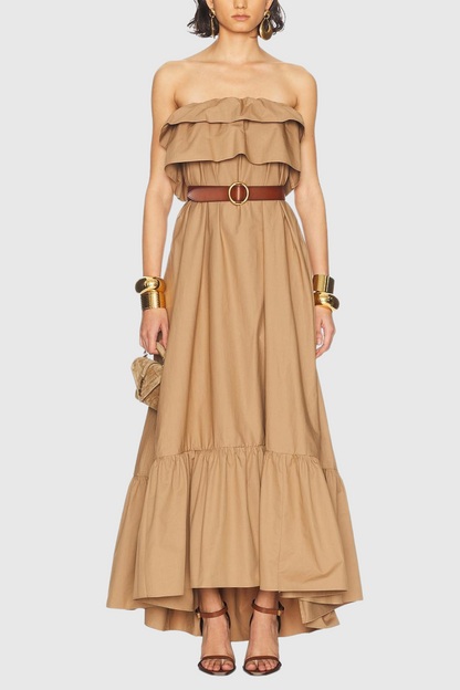 Clarrisa Ruffled Strapless Maxi Dress