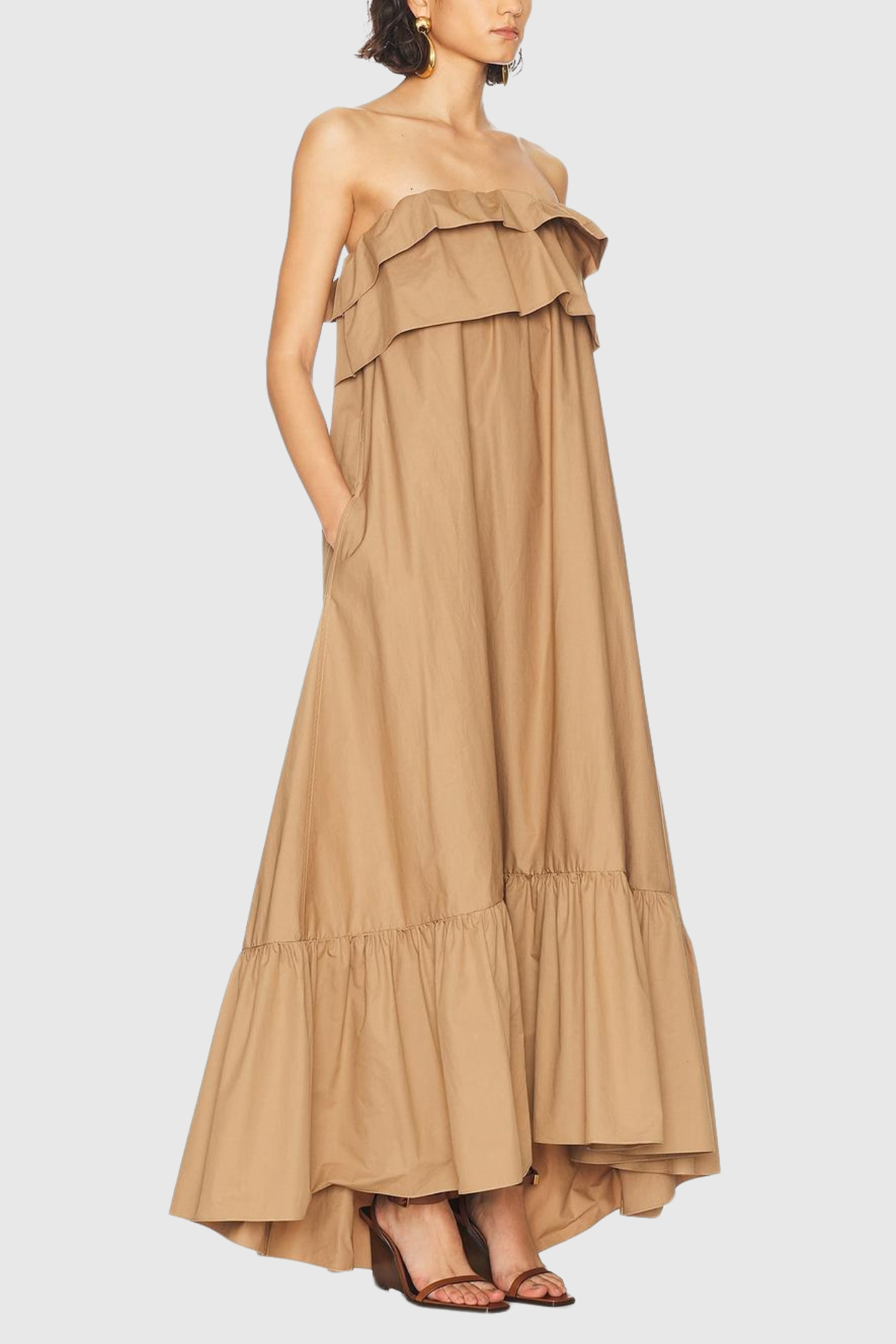 Clarrisa Ruffled Strapless Maxi Dress