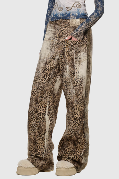 Cocheta Fur Edge Leopard Pants